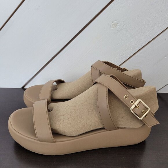 NEW Sun Stone Simonee Ankle-Strap Platform S Tapioca 10M Beige Sandals Women's - Picture 3 of 10